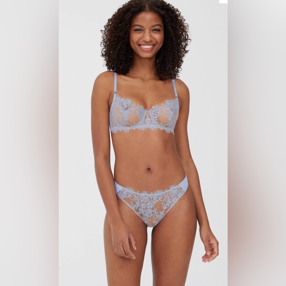 ‼️RARE‼️🎸Skarlett Blue x Intimately🎸🔥NWT🔥Entice Balconette Bra in Mist—36D